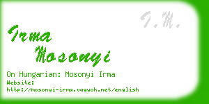 irma mosonyi business card